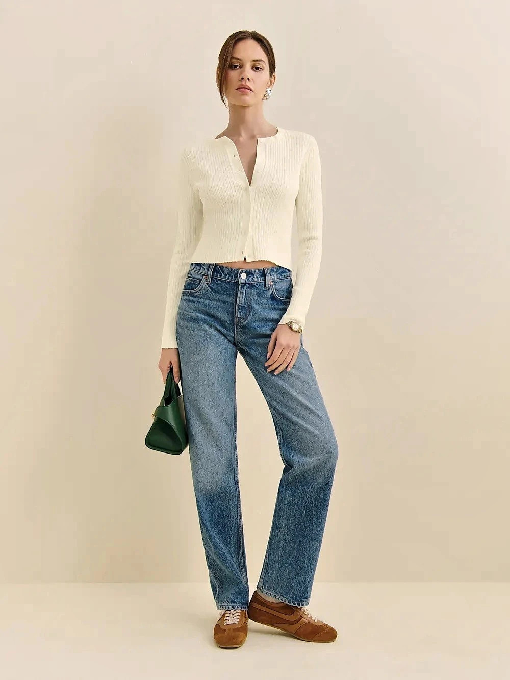 Reformation Cotton Cardigan in Medium